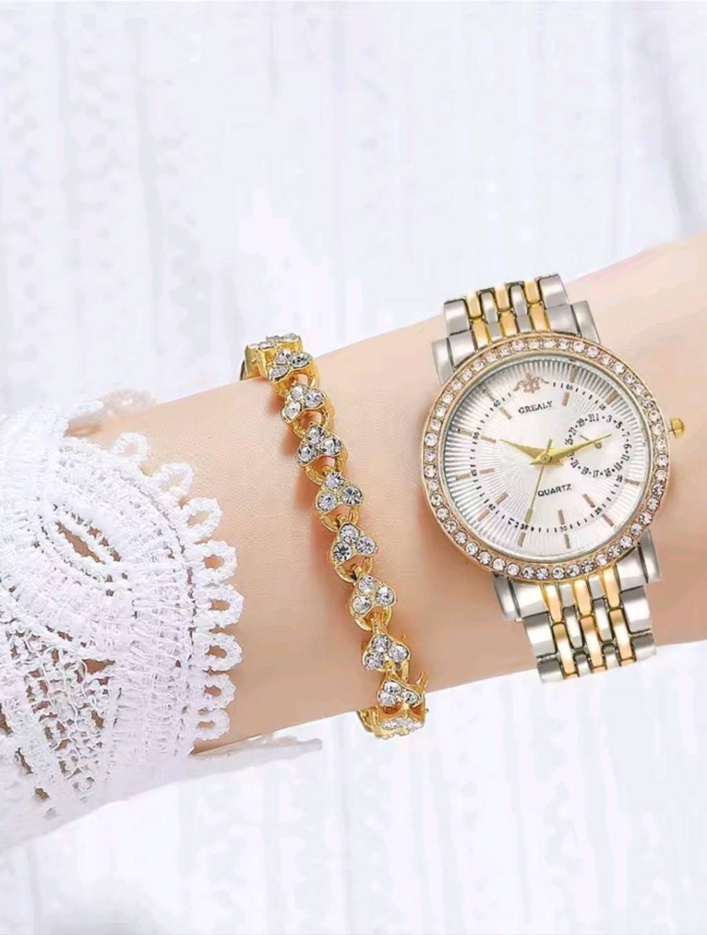 Two-Tone Gold & Silver Women's Bracelet Watch By